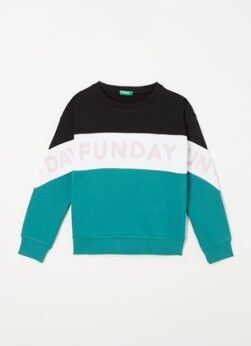 Benetton Sweater met print - Zeegroen