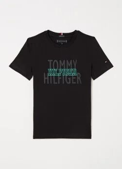 Tommy Hilfiger T-shirt met logoprint - Zwart