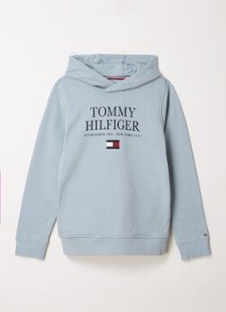 Tommy Hilfiger Hoodie met logoprint - Blauwgrijs