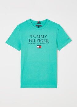 Tommy Hilfiger T-shirt met logoprint - Turquoise
