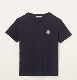 Moncler T-shirt met logoborduring - Donkerblauw