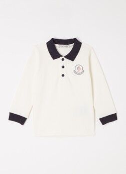 Moncler Polo van piqué katoen met logo - Wit