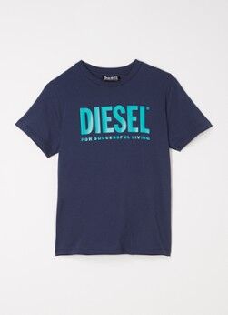 Diesel T-shirt met logoprint - Donkerblauw