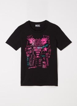 Diesel T-shirt met print - Zwart