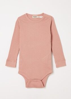 MarMar COPENHAGEN Plain romper met ribstructuur - Zalmroze