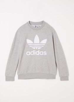adidas Trefoil sweater met logoprint - Middengrijs