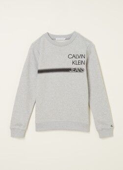 Calvin Klein Sweater met logoprint - Grijs