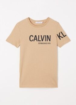 Calvin Klein T-shirt met logoprint - Camel