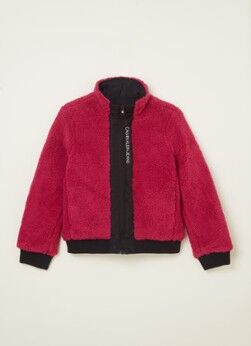 Calvin Klein Reversible teddy jack met logo - Fuchsia