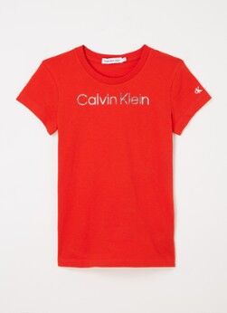 Calvin Klein T-shirt met logoprint - Rood