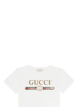 Gucci T-shirt met logoprint - Gebroken wit