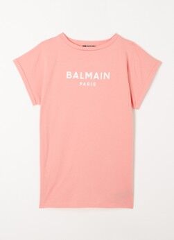 Balmain T-shirt met logoprint - Zalmroze