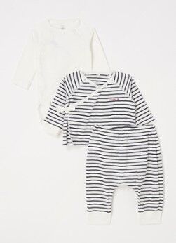 Petit Bateau Ballo babyset met streepprint 3-delig - Donkerblauw