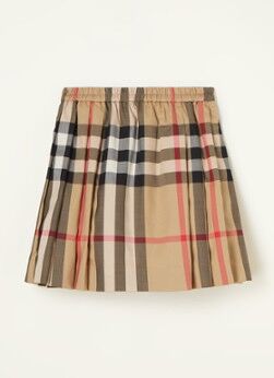 BURBERRY Hilde rok met plooien en ruitprint - Camel