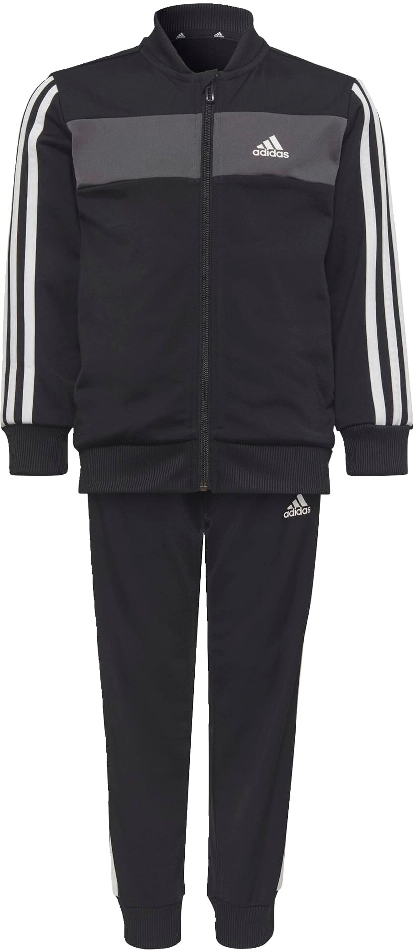 adidas Essentials 3-Stripes Shiny Trainingspak Kids Zwart - 104