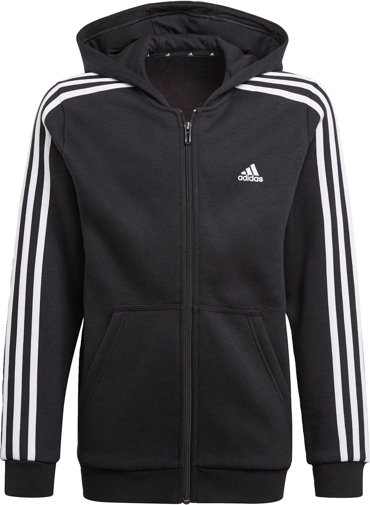 adidas Essentials 3-Stripes Hoodie Kids Zwart Wit - 140