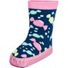 Playshoes soksloffen marine roze snoepjes Maat