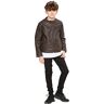 A2Z 4 Kids Motorfiets Motorrijder Jasje PU Jacket JK32 Dark Brown 11-12