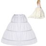 Manqyi Crinoline petticoat onder kinderjurk, wit, prinsessen-onderrok, crinoline onder rok, petticoat voor meisjes, ceremoniejurk voor kinderen, 3 banden, petticoat voor jurk, Wit, M