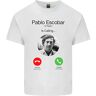 3Tees Pablo Escobar El Patron roept katoenen T-shirt voor heren, Wit, L