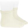 Condor Calcetines cortos con bolillo calado de Cóndor Beige, Talla 00 (3-6 meses)