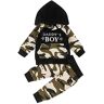 Juflam Baby Boy Camouflage Outfits Set Lange Mouwen Daddy's Boy Camo Hoodie Top met zak + broek, Daddy 'S Boy, 12-18 Maanden