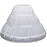 Rmeet Girls Petticoat,Half Slip Petticoat 3 Hoops Lace Trim Flower Underskirt Elastic Waist Drawstring Girl Petticoat Crinoline White Poloster 65CM