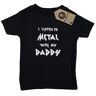 Metallimonsters 'I Listen to Metal with My Daddy' Zwart T-Shirt (Leeftijd 3-4)