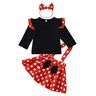 Verve Jelly 3 Stks Baby Meisjes Stippen Algehele Jurk + Lange Mouwen Ruche Tops + Hoofdband Fall Kleding Set Rood 110 3-4 jaar