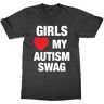 Generic Meisjes houden van mijn autisme Swag T-shirt, Zwart, L