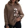 LJCM Schattige Harige Top van Teddybeer, Harige Hoodietop met Zak en Geribbelde Zoom voor Meisjes Thuis (S)