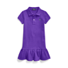GIRLS 1.5-6.5 YEARS Cotton Mesh Polo Dress Chalet Purple 6.5 YRS Girl