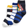 BOYS 1.5-6 YEARS Yacht Crew Sock 3-Pack Boat Nv/Blue Stripes 3-6 YRS Boy