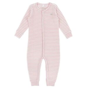 Lillelam Ullpysj Striper   Ull Onesie 100% Merino - Rosa