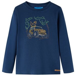 vidaXL T-skjorte for barn med lange ermer marineblå 140