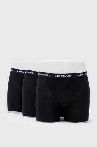 Björn Borg Boxershorts Solid 3-Pk Svart  Male Svart