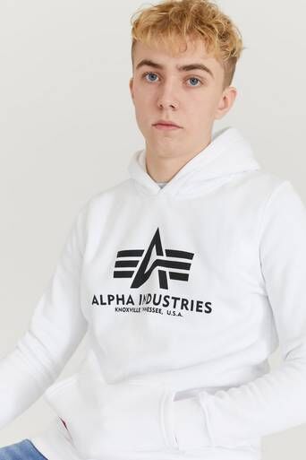 Alpha Industries Hoodie Basic Hoody Kids/teens Hvit  Male Hvit