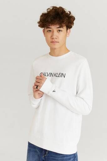 Calvin Klein Collegegenser Instutional Logo Hvit  Male Hvit