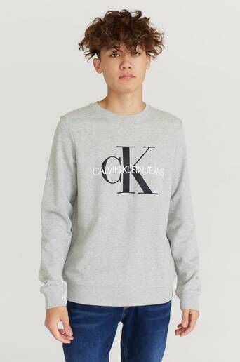Calvin Klein Sweatshirt Monogram Logo Sweatshirt Grå  Male Grå