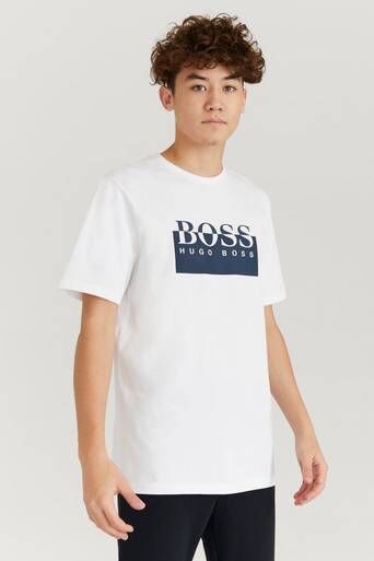Boss T-Shirt Boss Logo Tee Hvit  Male Hvit