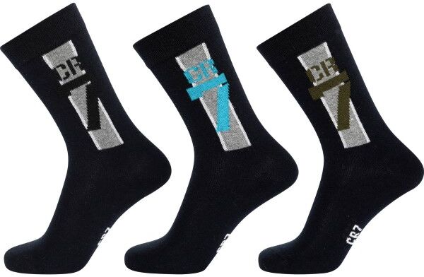 CR7 Cristiano Ronaldo 3-pakning Boys Socks - Black/Grey