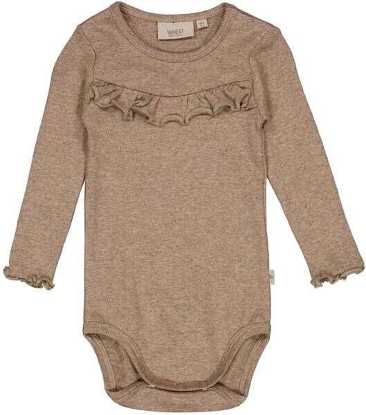 Wheat Ribb Body Med Rysjekant, Khaki Melange