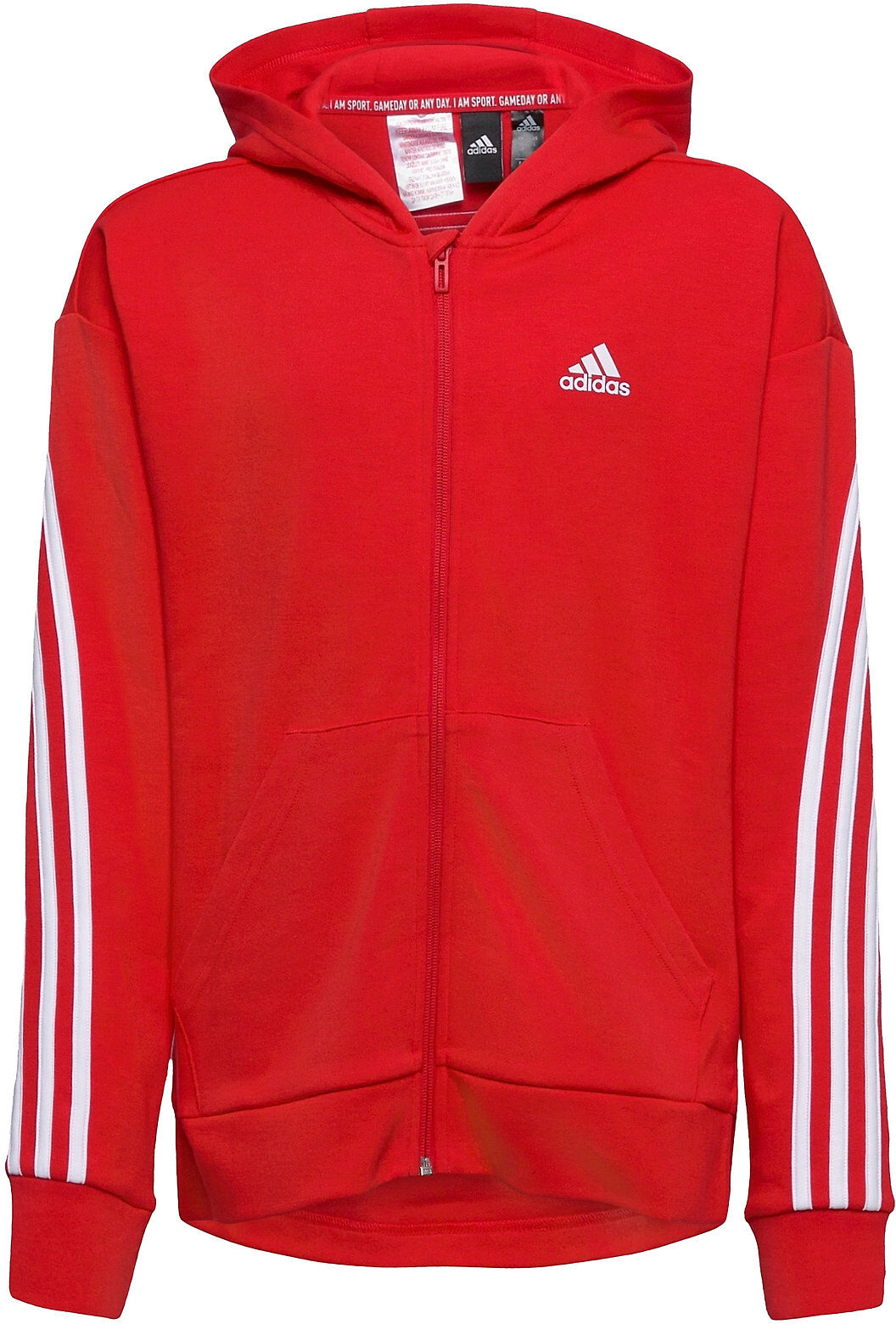 adidas Performance 3-Stripes Full-Zip Hoodie W Hettegenser Genser Rød Adidas Performance