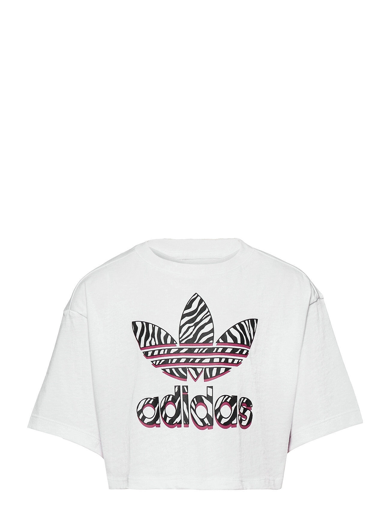 adidas Originals Graphic Print Cropped T-Shirt T-shirts Short-sleeved Hvit Adidas Originals