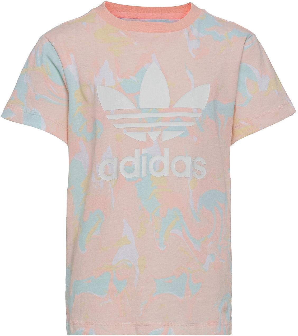 adidas Originals Allover Print Marble Tee W T-shirts Short-sleeved Rosa Adidas Originals