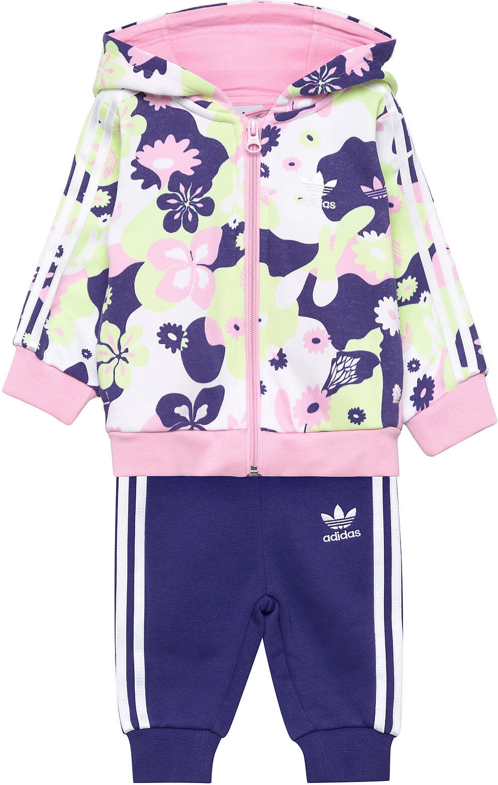 adidas Originals Flower Print Fz Hoodie Set Joggedress Multi/mønstret Adidas Originals