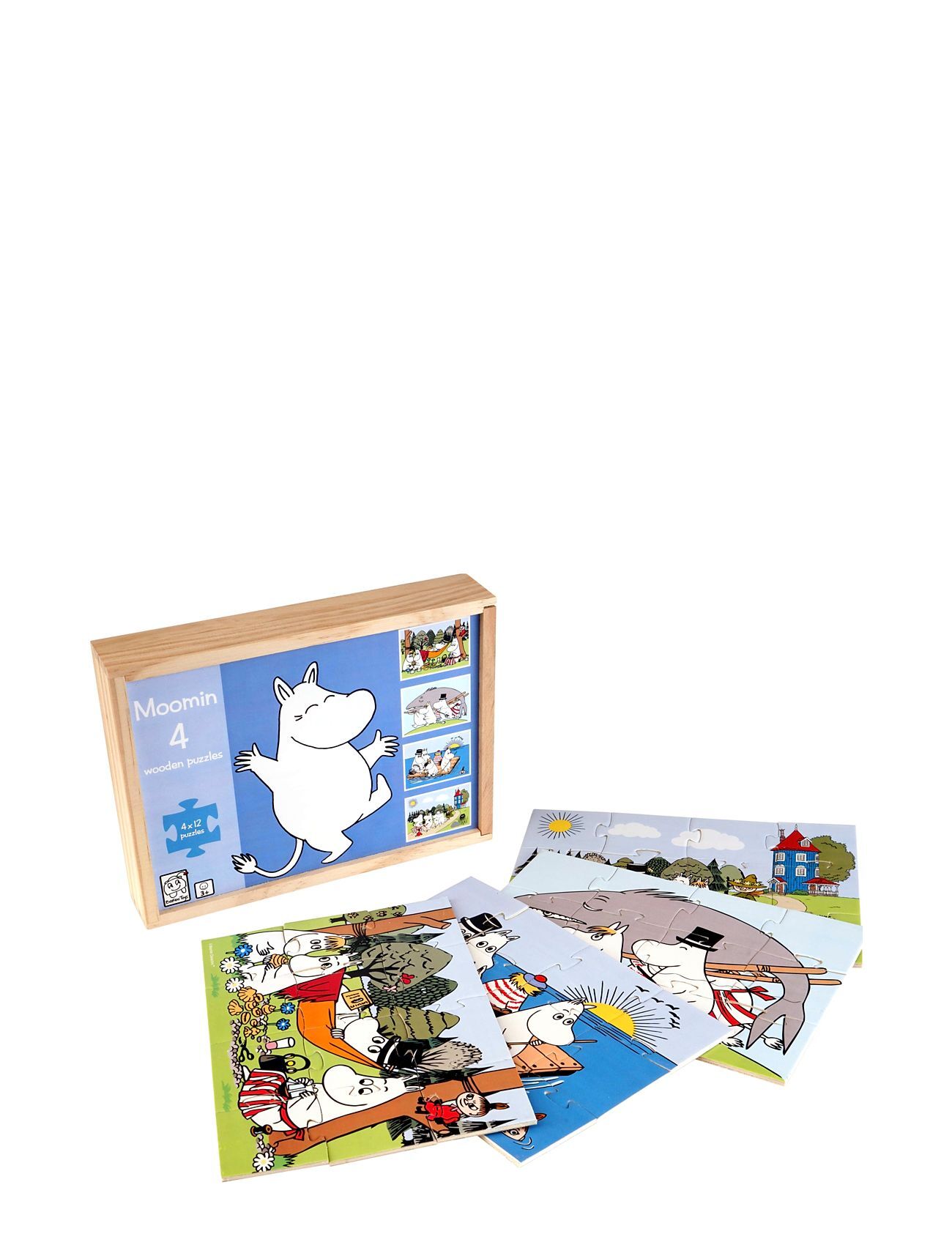 Mumin Moomin 4 Wooden Puzzles In A Box Toys Puzzles And Games Puzzles Multi/mønstret Mumin