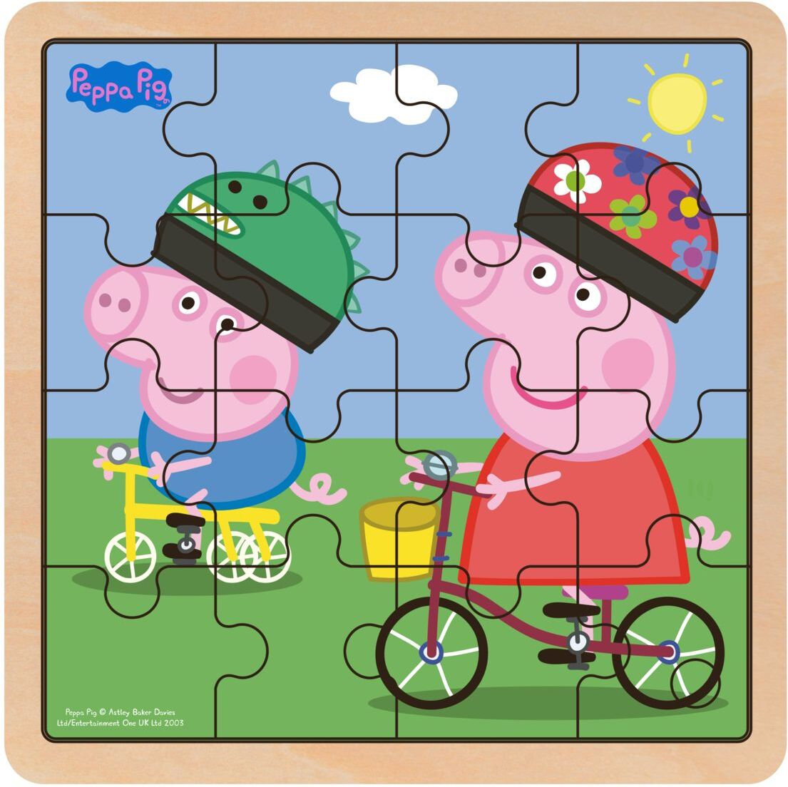 Peppa Pig - Wooden Puzzle - Bikeride Toys Puzzles And Games Puzzles Multi/mønstret Peppa Pig