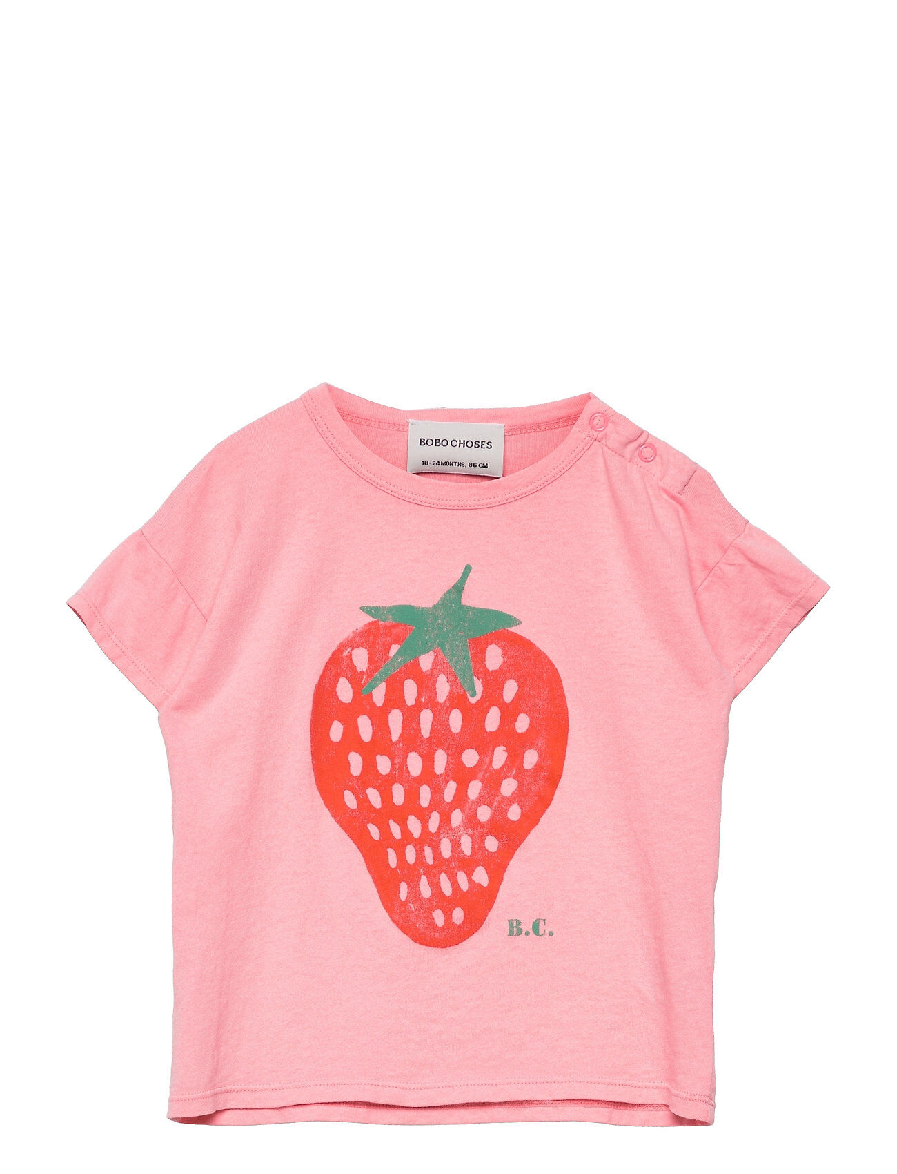 Bobo Choses Strawberry Short Sleeve T-Shirt T-shirts Short-sleeved Rosa Bobo Choses