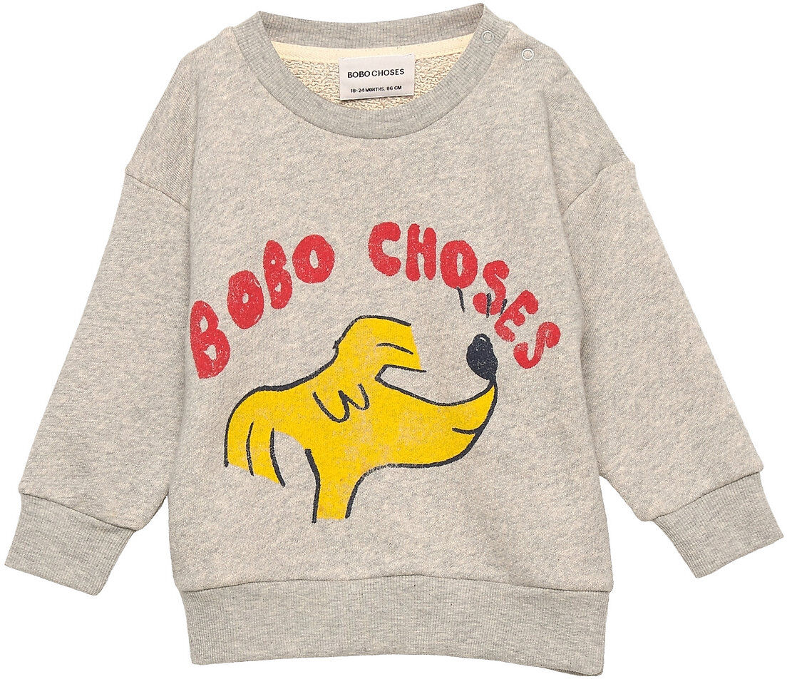 Bobo Choses Sniffy Dog Sweatshirt Sweat-shirt Genser Grå Bobo Choses